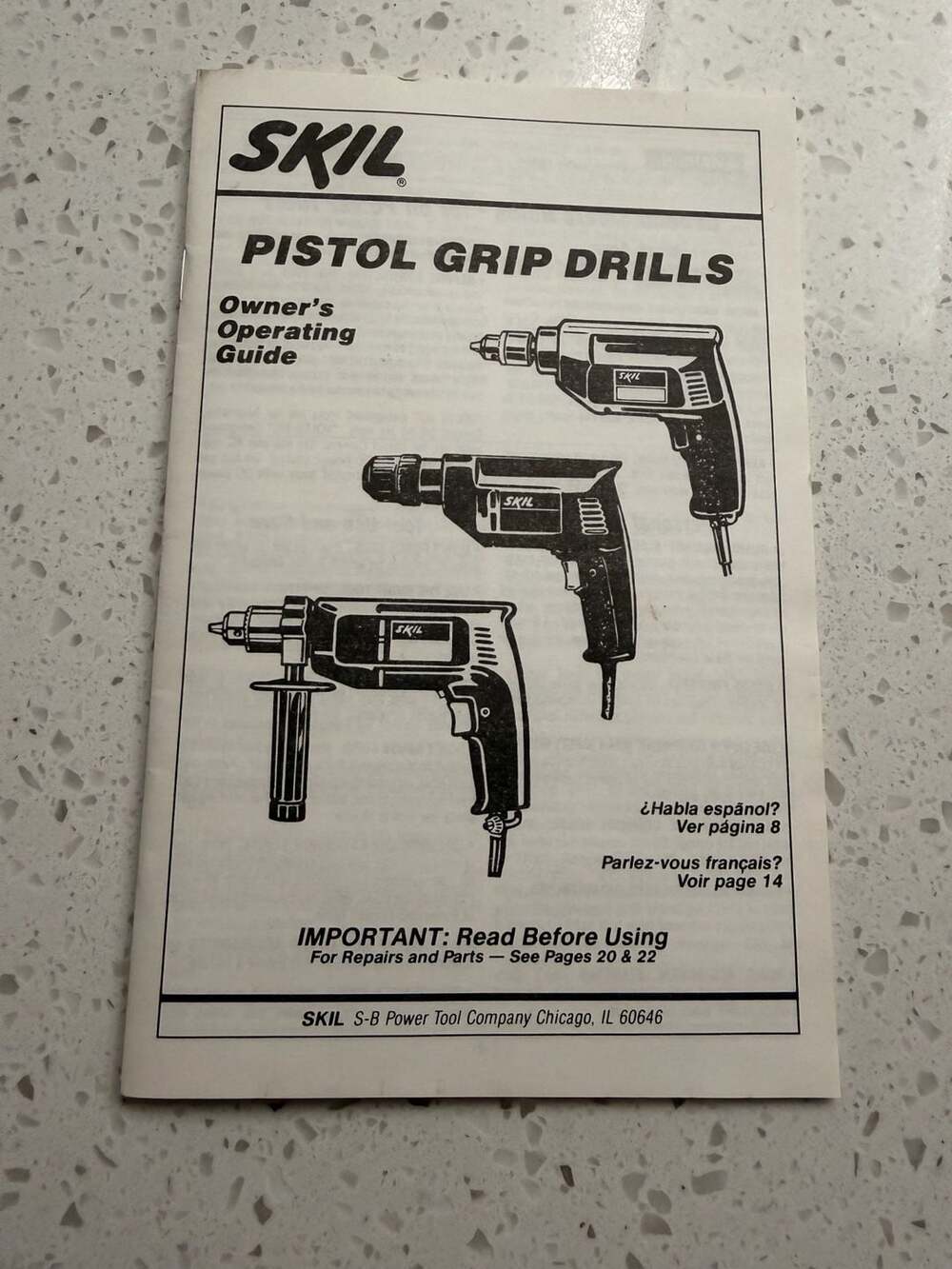 Vintage Skil Pistol Grip Drills Owner's Operating Guide Manual